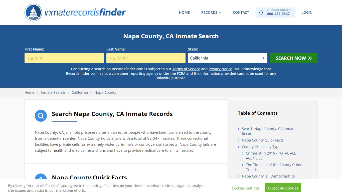 Napa County, CA Inmate Lookup & Jail Records Online