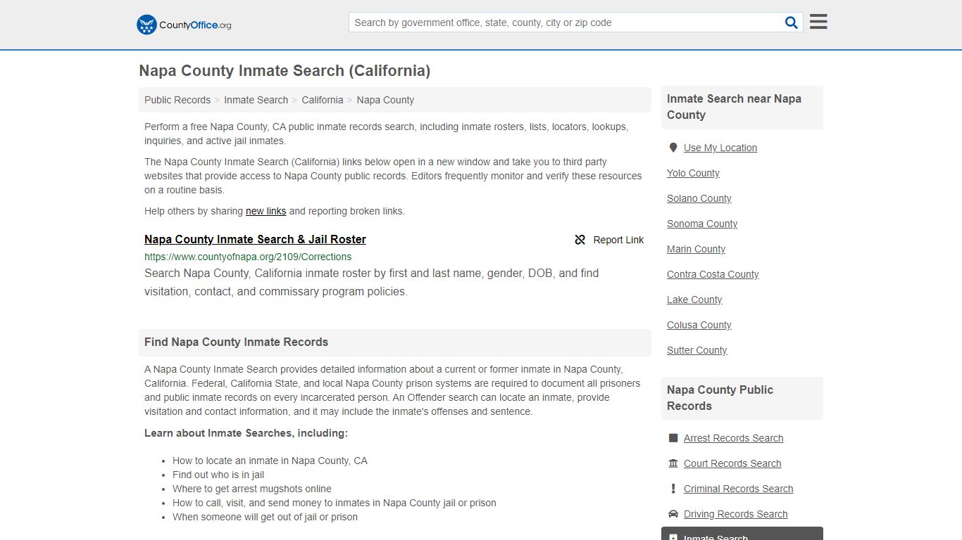 Inmate Search - Napa County, CA (Inmate Rosters & Locators)